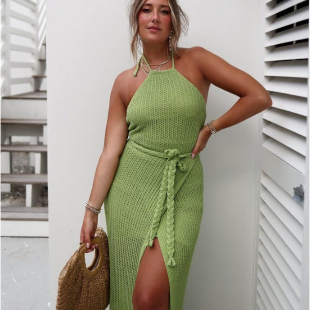 NWT Vici Crochet wrap maxi dress